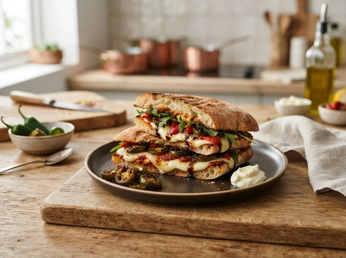Panino gourmet con nduja e stracciatella